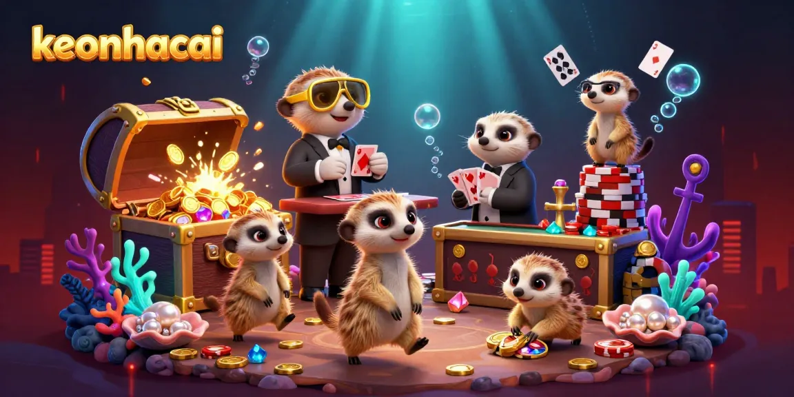 Join the keonhacai meerkats in their vibrant underwater casino adventure filled with action and colorful treasures.