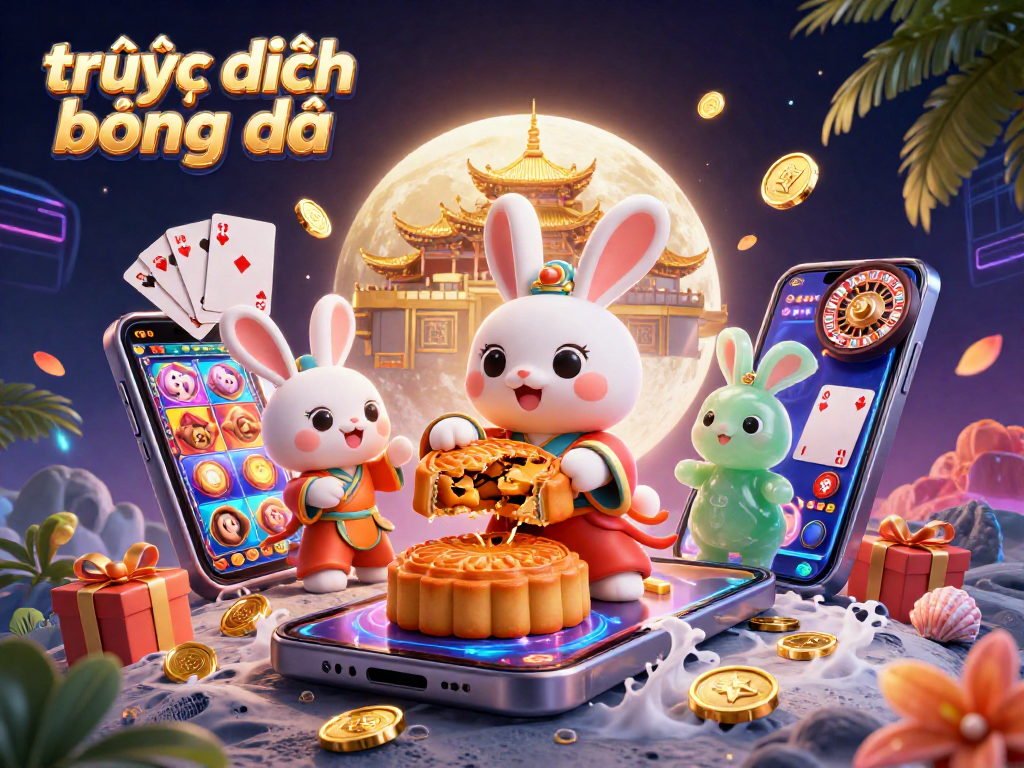 View the captivating scene of trực tiếp bóng đá showcasing colorful slot games and poker chips amidst a vibrant 3D backdrop.