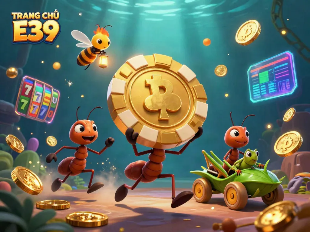 Experience thrilling gaming at TRANG CHỦ E39 with vibrant characters in a colorful 3D heist.