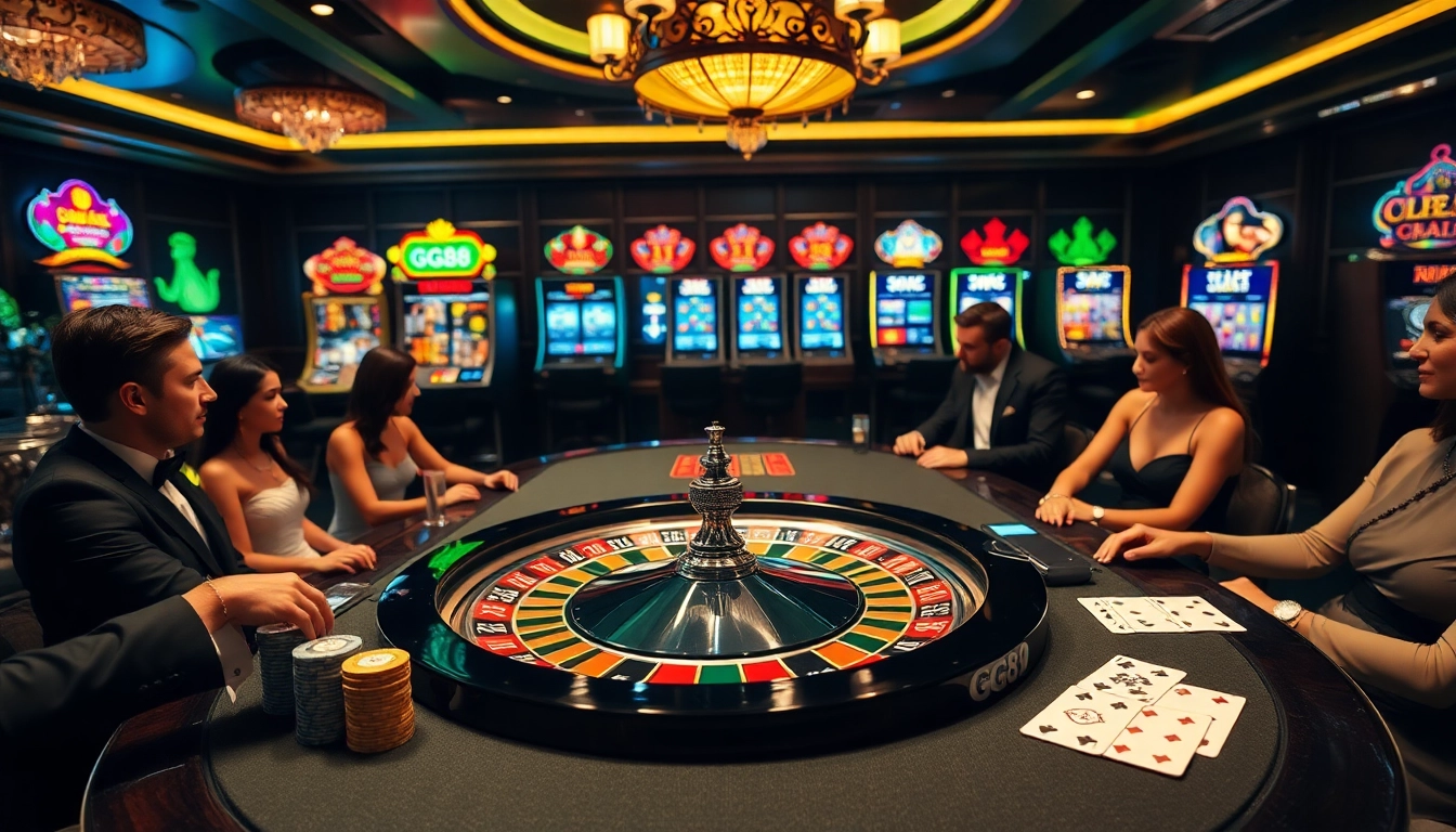 Experience thrilling gaming at GG88 with vibrant roulette, exciting slots, and luxurious casino ambiance.