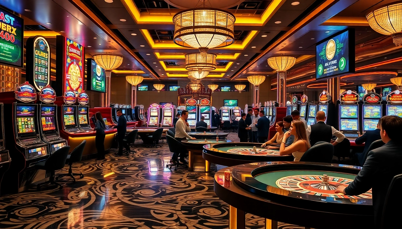 Experience the thrill of winning at HM88's luxury casino with players enjoying games.