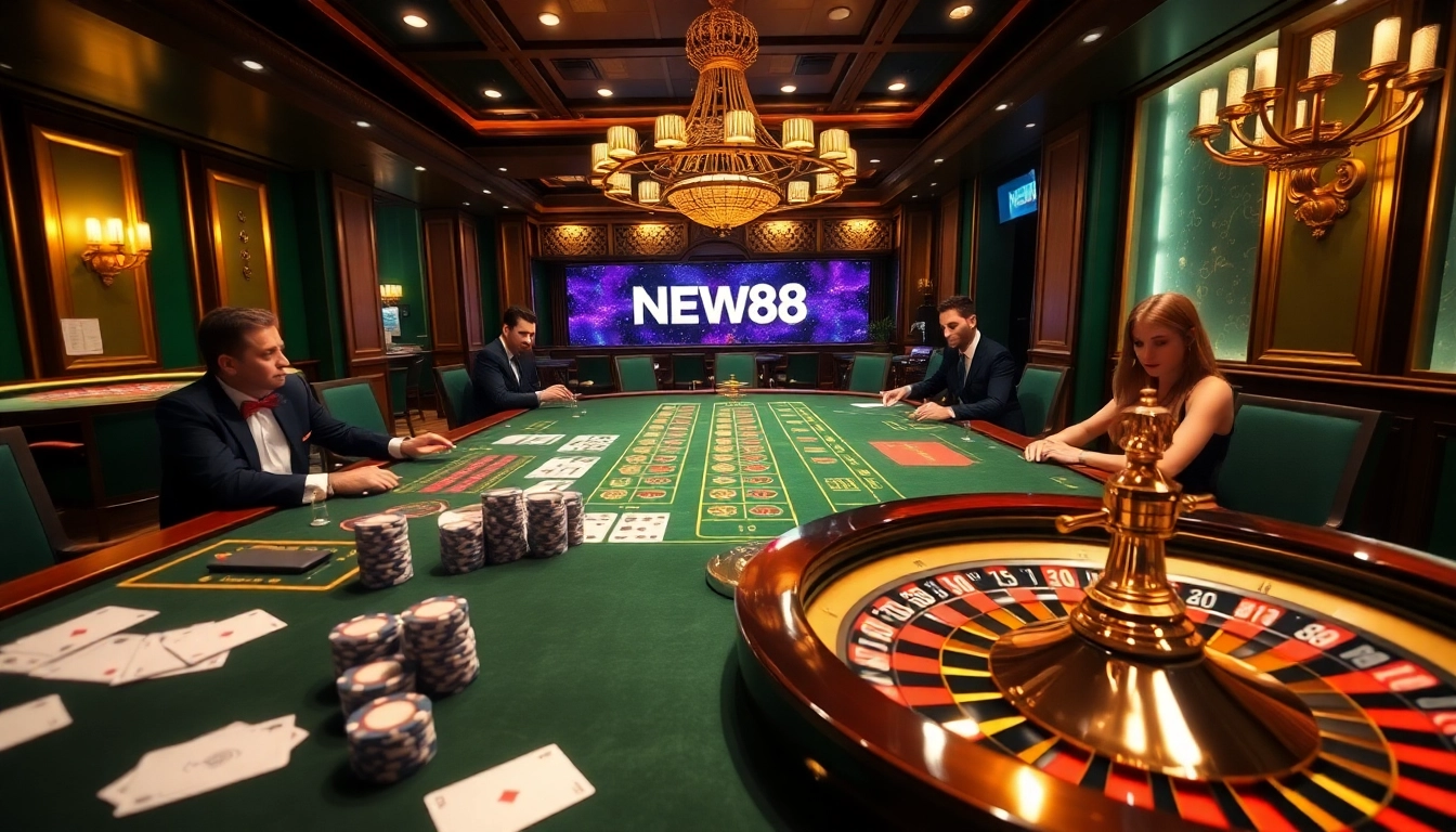 Experience the thrill of casino gaming at https://vnew88.vip/ with vibrant gameplay, poker chips, and roulette.