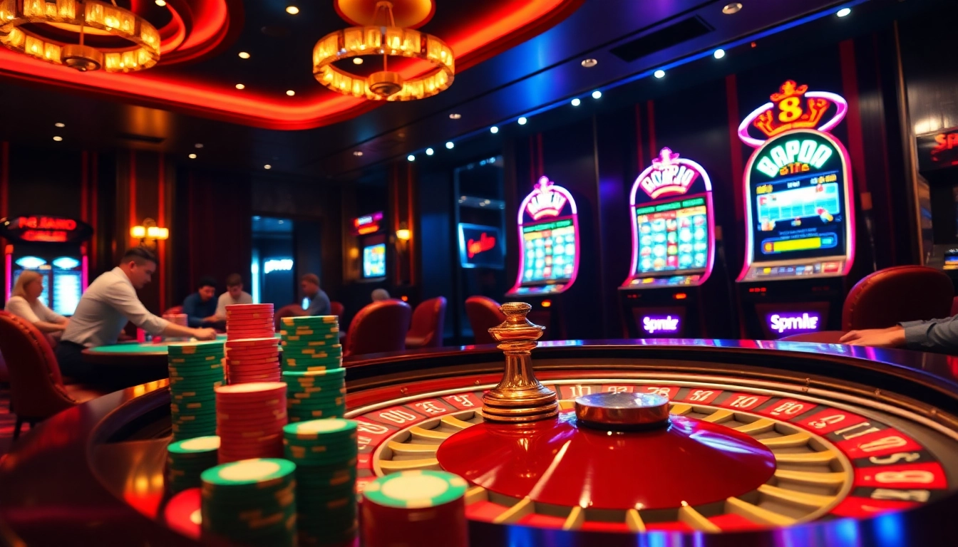 Players enjoying luxury casino gaming with s8 slot machines in focus amidst thrilling action.