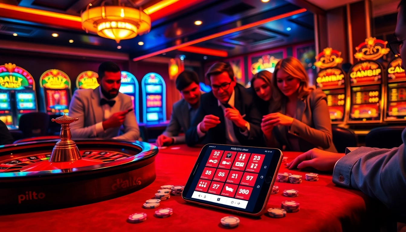 Experience the excitement of online gaming at https://rikvip1.store/ with a vibrant casino scene filled with roulette and poker.