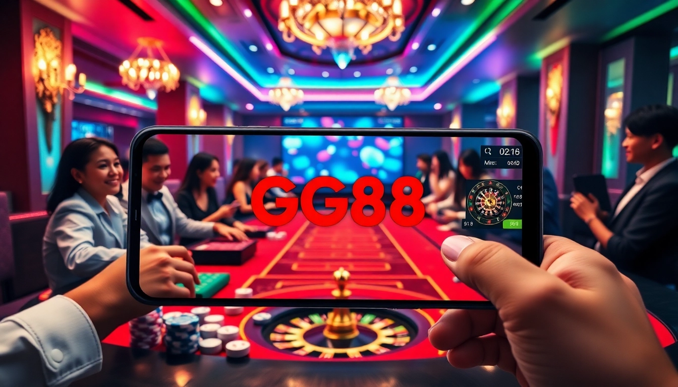 Experience the excitement at https://gg88.co.com/ with players enjoying Baccarat at a luxurious casino table.