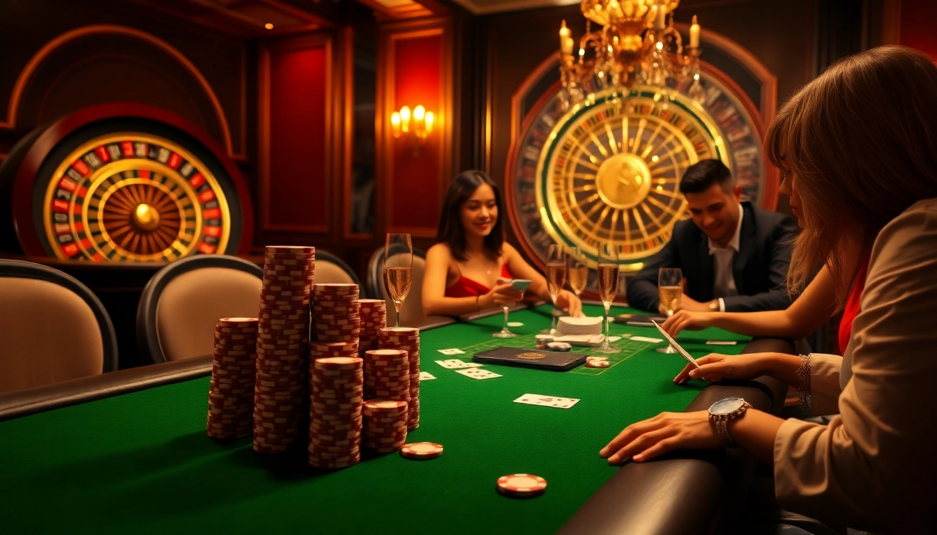 Experience thrilling gameplay at b52 club with stacked poker chips and an engaging casino table atmosphere.