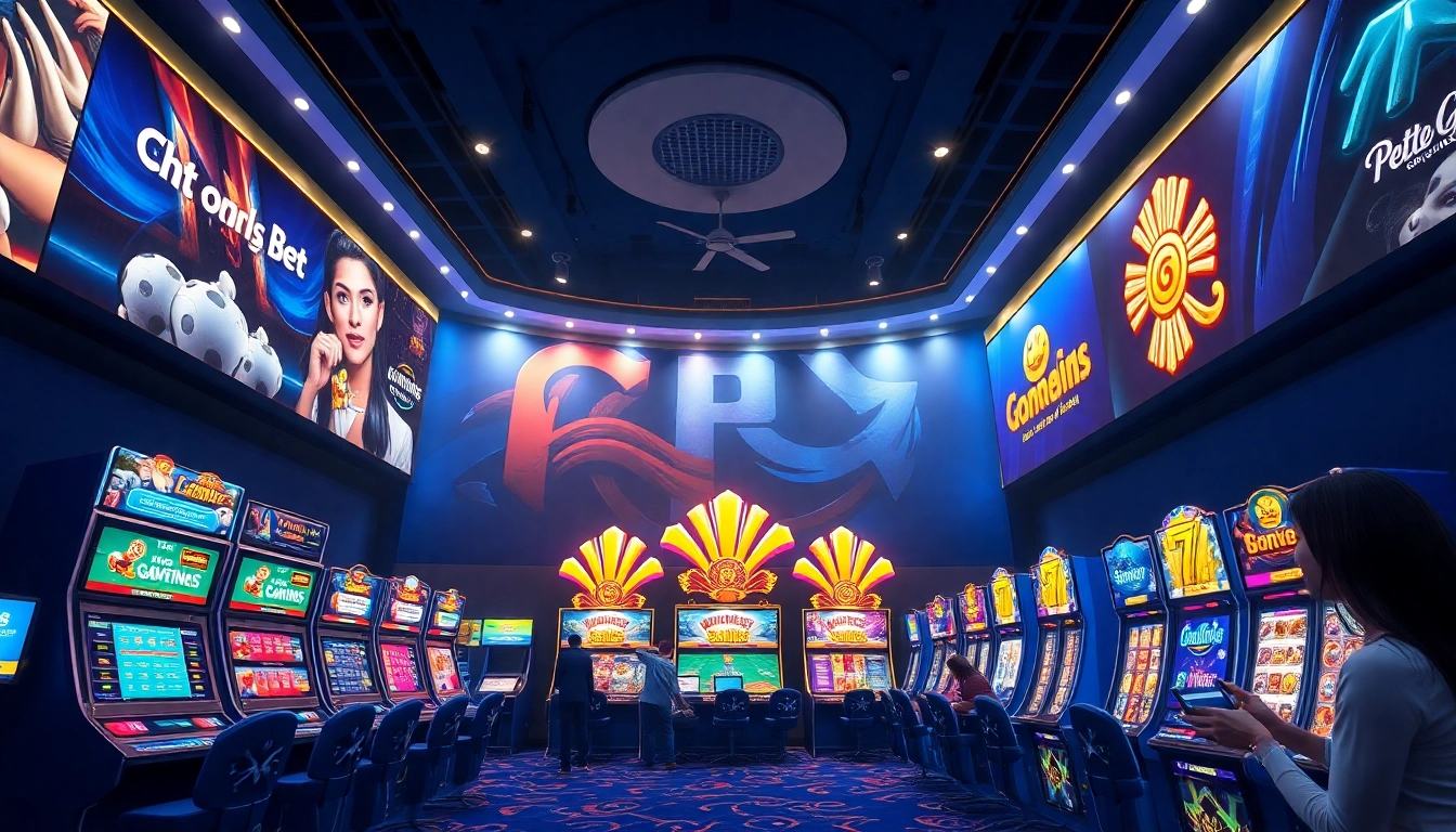 Exciting online gambling platform interface representing luck8win.live with diverse games and vibrant colors.