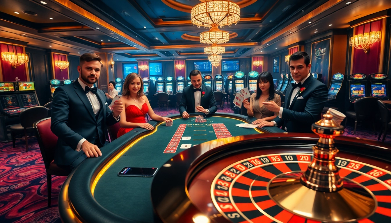 Engaging moment of players registering for GO8 at an upscale casino table, showcasing luxury and excitement.