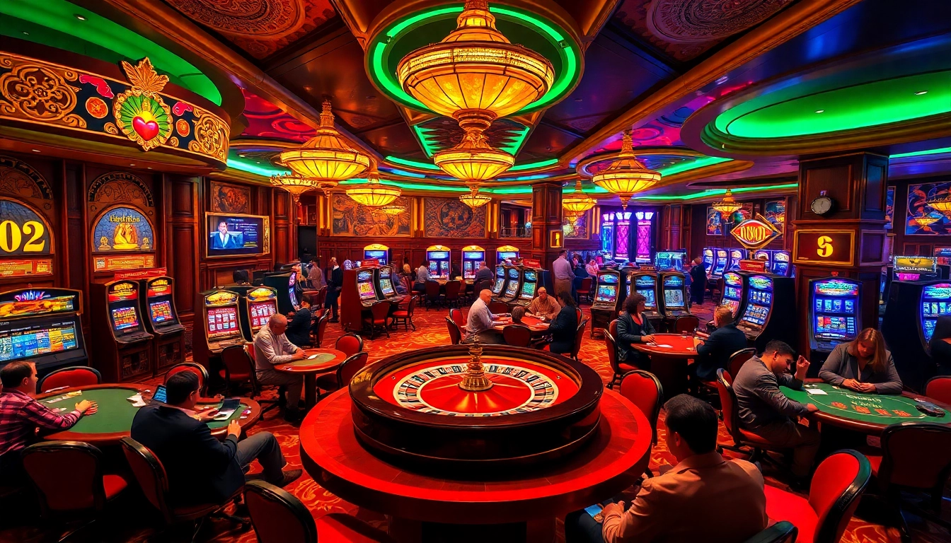 SHBET offers an engaging casino experience with lively players at various gaming tables.