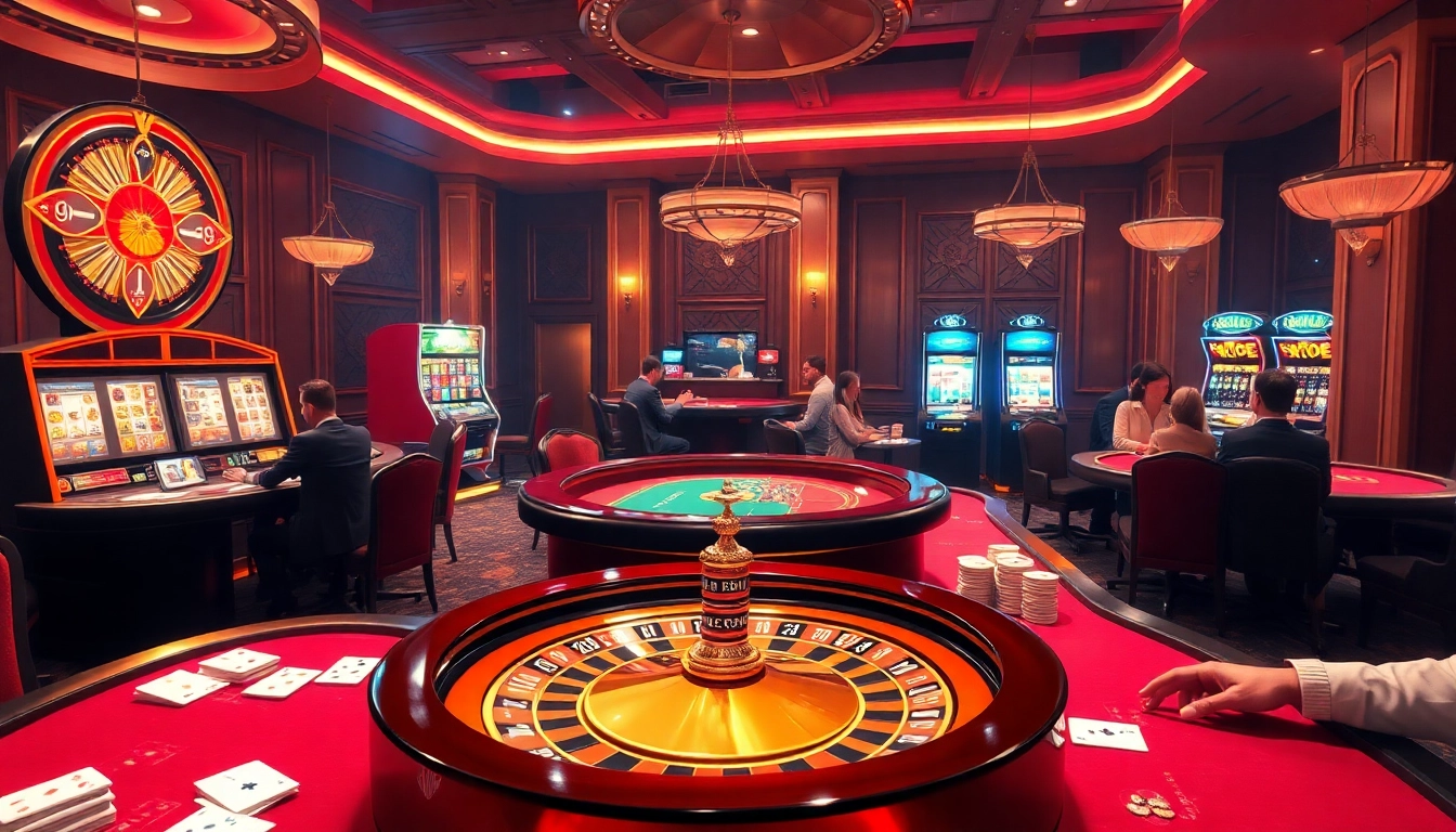 Engaging online casino experience at https://88vv.com.de/ featuring poker tables and vibrant slot machines.