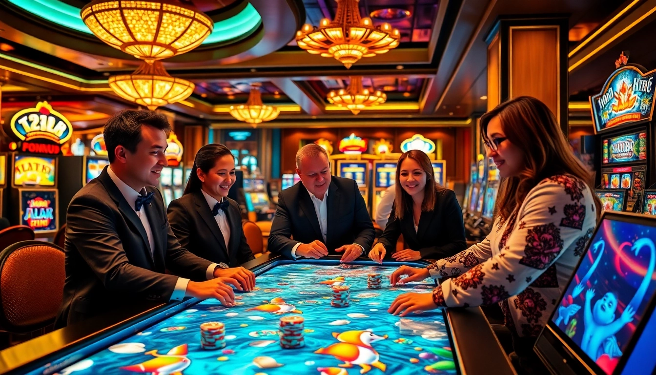 Experience the thrill of sv88 bắn cá with players enjoying an exciting underwater-themed casino game.
