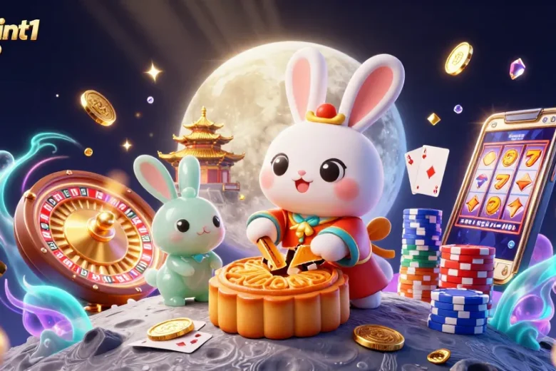 Engage in thrilling gameplay with sunwint1 top as the moon rabbit uncovers poker chips inside golden mooncakes.